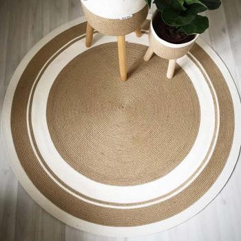 Brown-White Round Carpet Manufacturers in Paramaribo